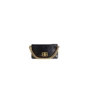 Zachte Flap Tas met BB Logo Balenciaga , Black , Dames