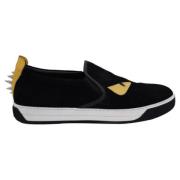 Pre-owned Suede sneakers Fendi Vintage , Black , Dames