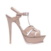 Elegant Tribute Sandals Saint Laurent , Beige , Dames