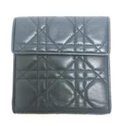 Pre-owned Leather wallets Dior Vintage , Blue , Dames