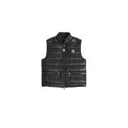 Grijze Lichtgewicht Dons Gilet Jas Moncler , Gray , Dames