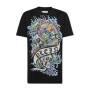 Stijlvol T-shirt met uniek ontwerp Philipp Plein , Black , Heren