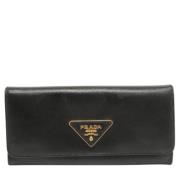 Pre-owned Leather wallets Prada Vintage , Black , Dames