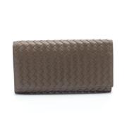 Pre-owned Leather wallets Bottega Veneta Vintage , Gray , Dames