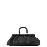 Pre-owned Leather handbags Gucci Vintage , Black , Dames