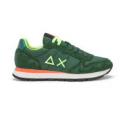 Heren Sneakers met Technische Stof Sun68 , Green , Heren