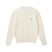 Stijlvolle Crew Neck Pullover Sweater Lacoste , White , Heren