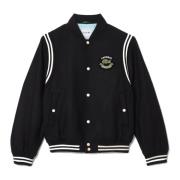 Premium Wool Varsity Jacket Zwart Lacoste , Black , Heren