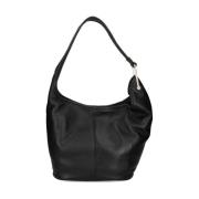 Zwarte Leren Tote Tas Michael Kors , Black , Dames