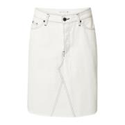 Denim A-Lijn Rok in Ecru Tommy Hilfiger , Beige , Dames