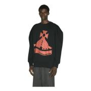 Orb Sander Sweatshirt met Logo Print Vivienne Westwood , Black , Heren