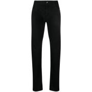 Zwarte Logo-Plaques Straight-Leg Jeans Dolce & Gabbana , Black , Heren