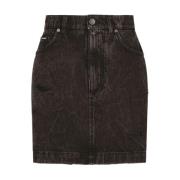 Zwarte Mini Rok met Ruchedetail Dolce & Gabbana , Black , Dames