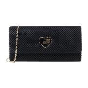 Zwarte Ecoleather Clutch Tas Love Moschino , Black , Dames