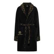 Gouden Velours Jacquard Badjas Carlo Colucci , Black , Dames