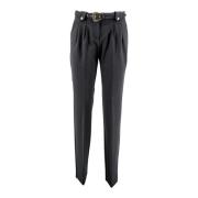 Zwarte Broek met Persplooi Versace Jeans Couture , Black , Dames