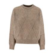 Geometrische Paillet Sweater Brunello Cucinelli , Brown , Dames