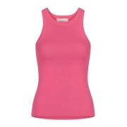 Rosa Willy Gebreide Top Neo Noir , Pink , Dames