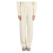 Wijde Pijp Wol Kasjmier Broek Sun68 , White , Dames