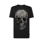 Schedel T-shirt Philipp Plein , Black , Heren