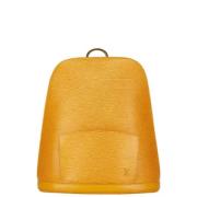 Pre-owned Leather backpacks Louis Vuitton Vintage , Yellow , Dames