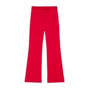 Rode op maat gemaakte broek met plooidetails Semicouture , Red , Dames