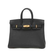 Pre-owned Leather handbags Hermès Vintage , Black , Dames