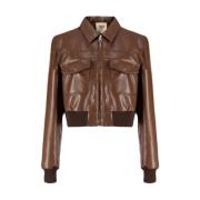 Bruine Bomberjack Aviatorstijl Aniye By , Brown , Dames