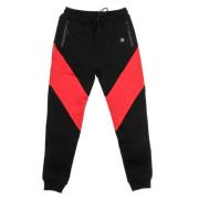 Heren Fleece Trainingsbroek Zwart/Rood Dolly Noire , Black , Heren