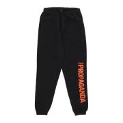 Zwarte Verticale Logo Sweatpants Propaganda , Black , Heren