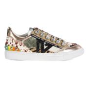 Leren Sneakers met Maxi Strass Emanuelle Vee , Multicolor , Dames