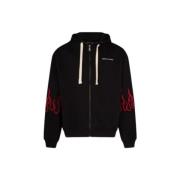 Zwarte Zip Hoodie Sweatshirt Vision OF Super , Black , Heren