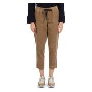 Fluwelen ribfluwelen broek met trekkoord Sun68 , Beige , Dames