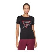 Lange Mouw T-shirt Guess , Black , Dames