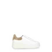 Witte Leren Sneakers met Strass Detail ASH , White , Dames