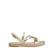 Metallic Spiegeleffect Leren Sandaal Tod's , Yellow , Dames