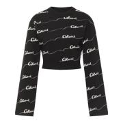 Korte Cropped Sweater Carlo Colucci , Black , Dames