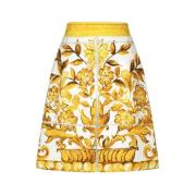 Majolica Print Rok Jurk Dolce & Gabbana , Multicolor , Dames