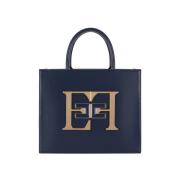 Navy Blauwe Handtas met Ritssluiting Elisabetta Franchi , Blue , Dames