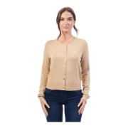 Beige Cardigan met knoopsluiting Fracomina , Beige , Dames