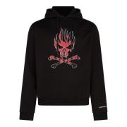 Skull Print Lichtgewicht Hoodie Zwart/Rood Vision OF Super , Black , H...