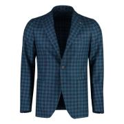 Peak Lapel Wollen Jas Tagliatore , Green , Heren