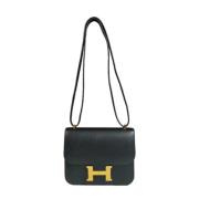 Pre-owned Leather shoulder-bags Hermès Vintage , Black , Dames