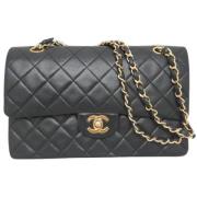 Pre-owned Leather chanel-bags Chanel Vintage , Black , Dames