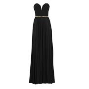 Zwarte Lurex Hart Halslijn Jurk Elisabetta Franchi , Black , Dames