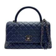 Pre-owned Leather chanel-bags Chanel Vintage , Blue , Dames