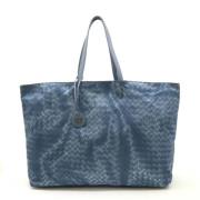 Pre-owned Leather totes Bottega Veneta Vintage , Blue , Dames