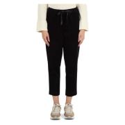 Fluwelen ribfluwelen broek met trekkoord Sun68 , Black , Dames