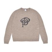 Gebreide Crewneck Initials Trui Pop Trading Company , Beige , Heren