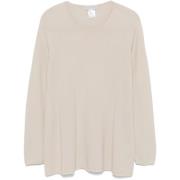 Beige Wol Zijde Gebreide Trui Le Tricot Perugia , Beige , Dames